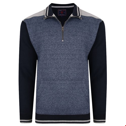 KAM Panelled 1/4 Zip Sweatshirt